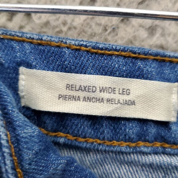 Universal Thread Jeans Womens 20W Blue Relaxed Wide Leg Denim Cotton Blend - Picture 3 of 12